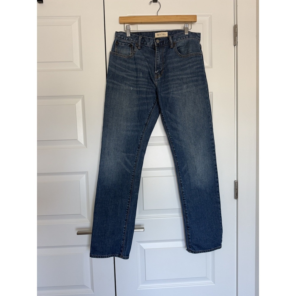 Gap 1969 Jeans Mens 30x32 Standard Fit Straight Leg Blue Denim Cotton Stretch